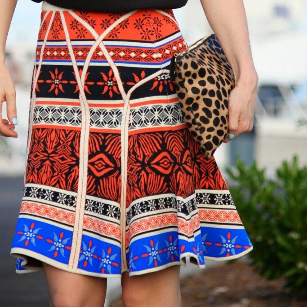 Diane Von Furstenberg Multi Colored A-Line Skirt